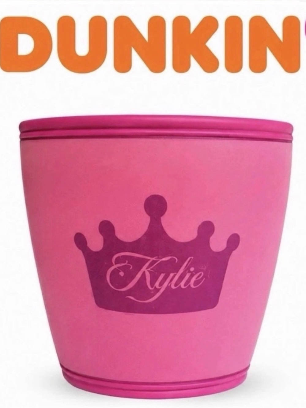 New Dunkin King Kylie Jenner Collection Pink Cup Sleeve Limited Edition Rare